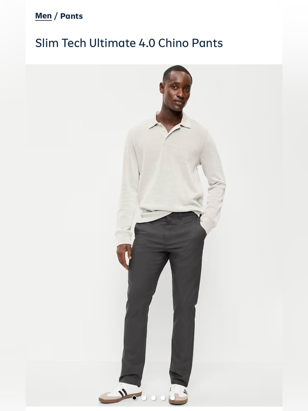 Men’s Old Navy Slim Tech Ultimate 4.0 Chino Pants in Panther Gray 28x34